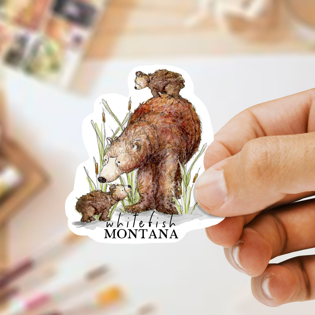 Whitefish Montana Bear Sticker