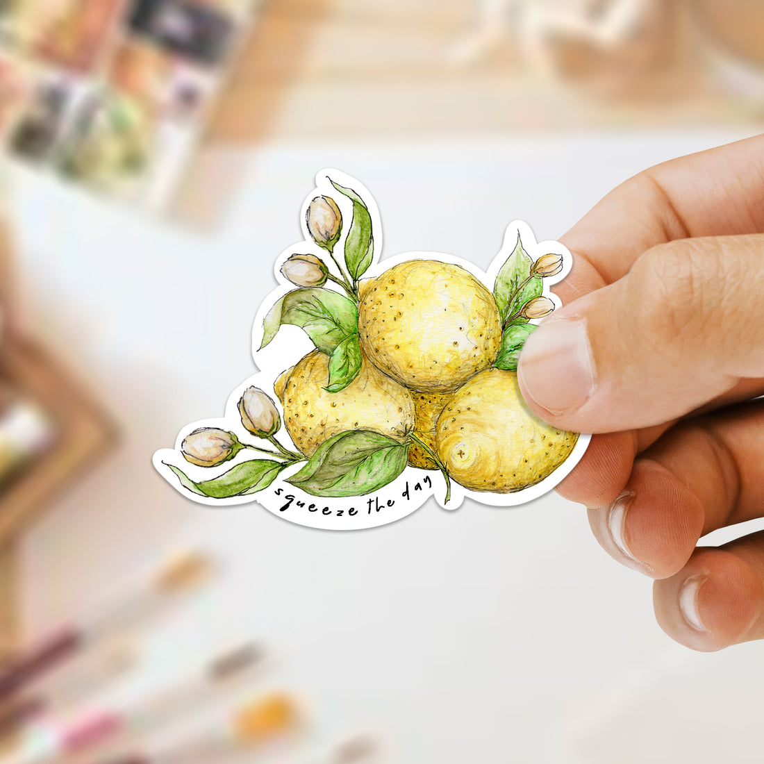 Squeeze The Day Lemon Sticker