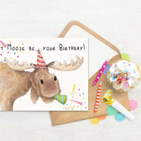 Moose Birthday Party Card