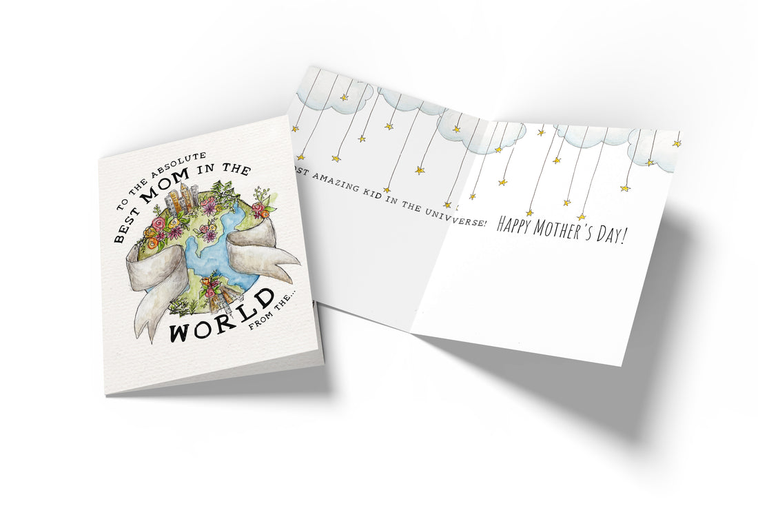 Best Mom in the World Card | Mother's Day | Best Kid Card