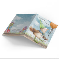 Little Bird with Green Socks Happy Birthday Card