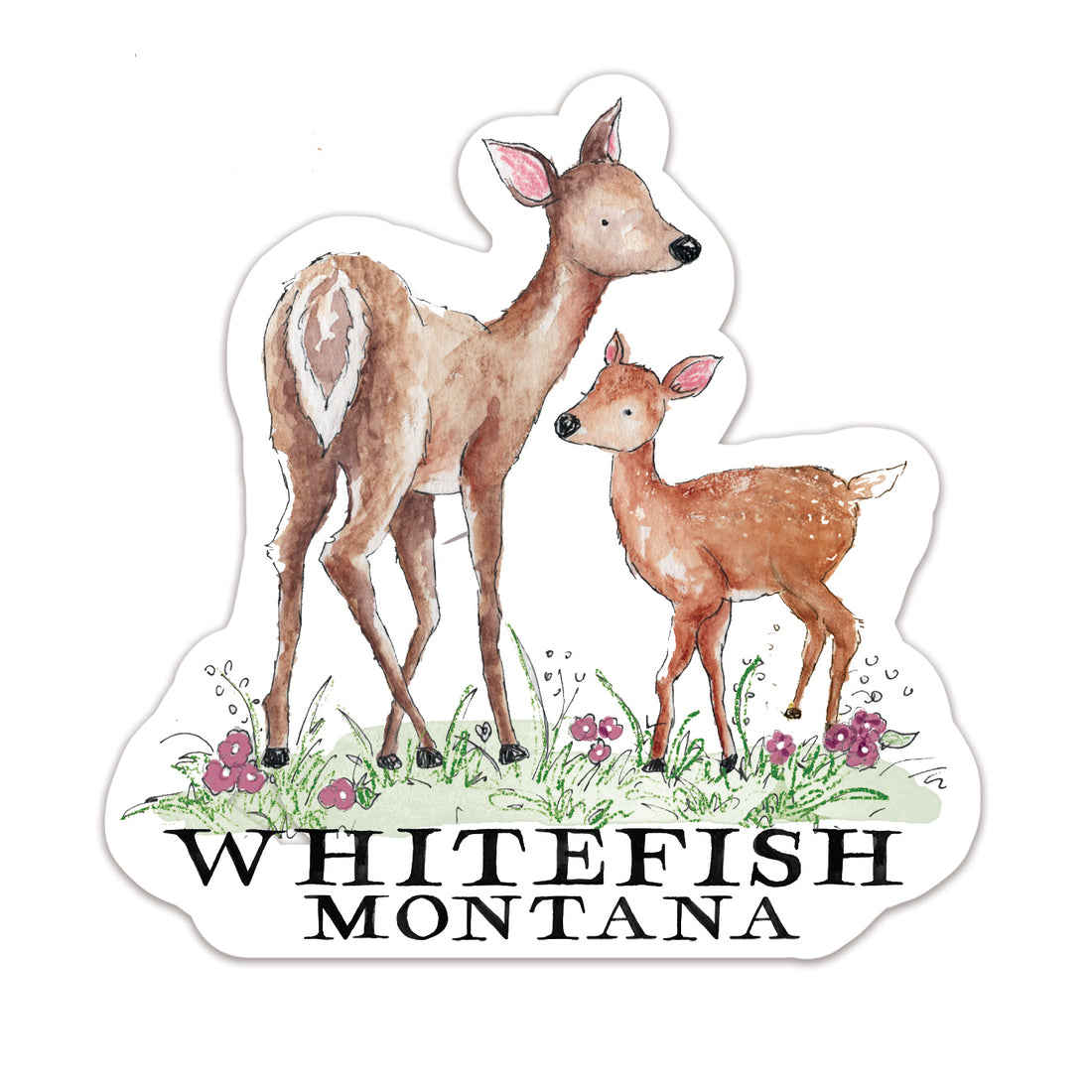 Whitefish Montana Deer Sticker