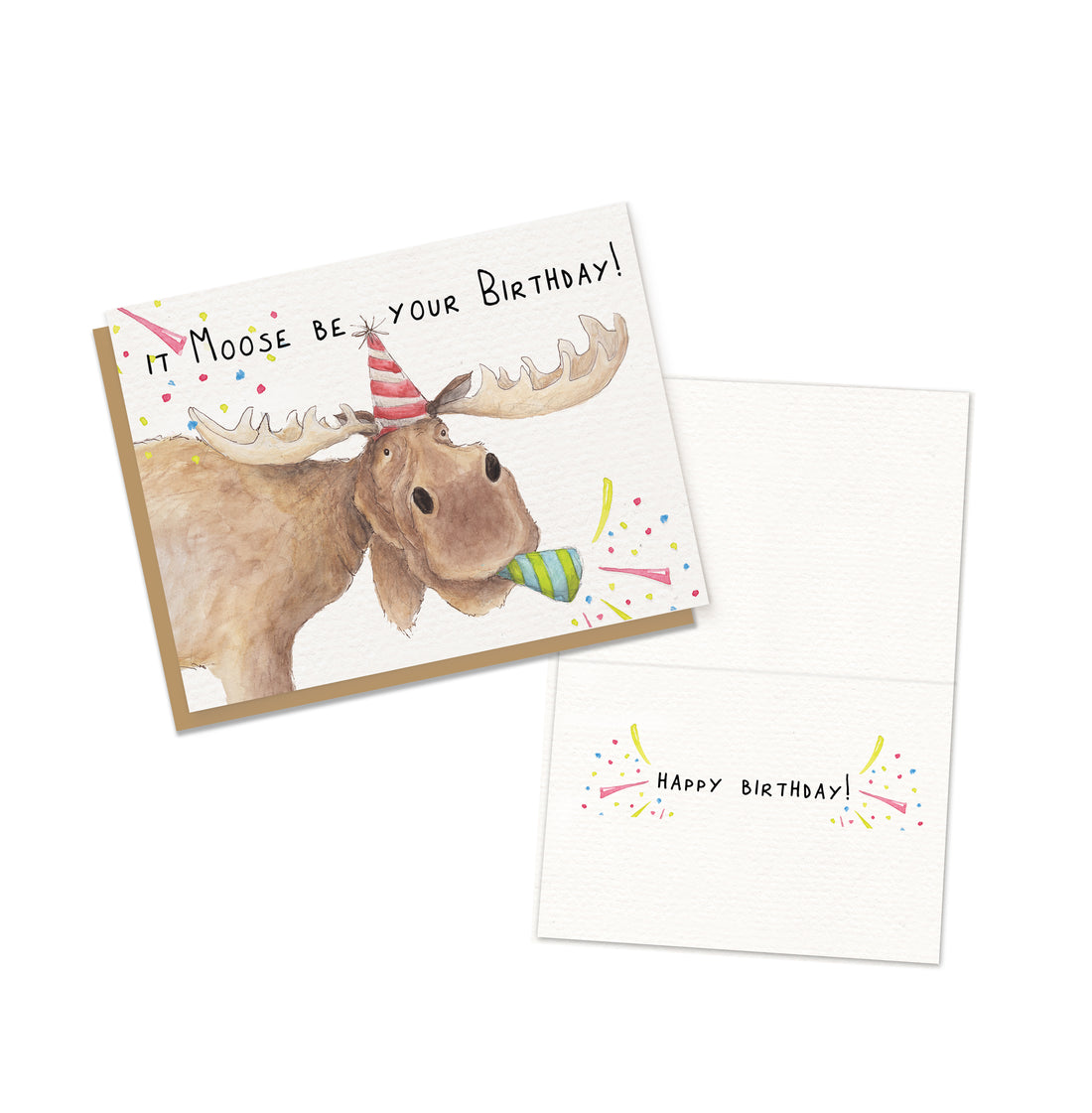 Moose Birthday Party Card