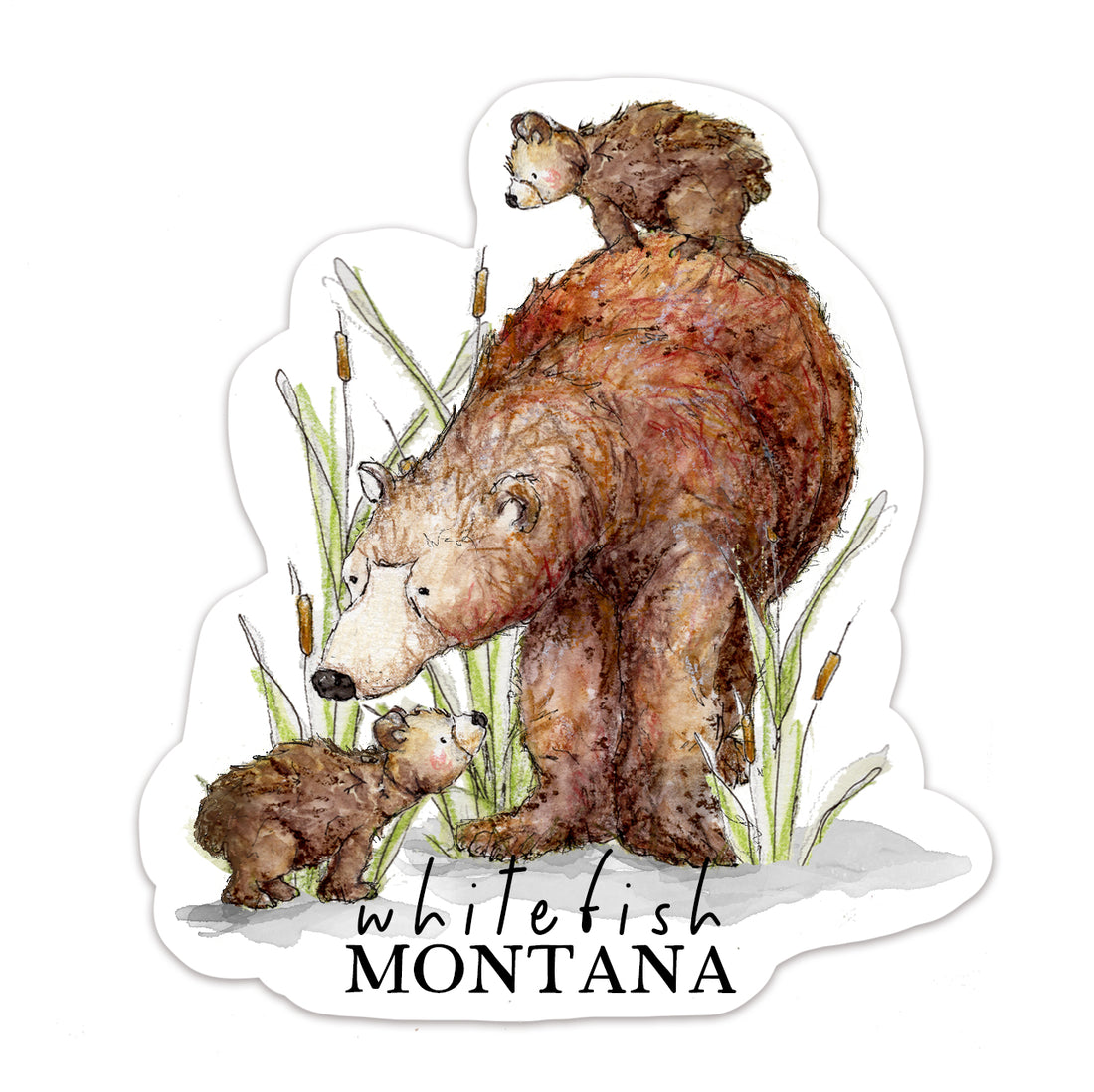 Whitefish Montana Bear Sticker