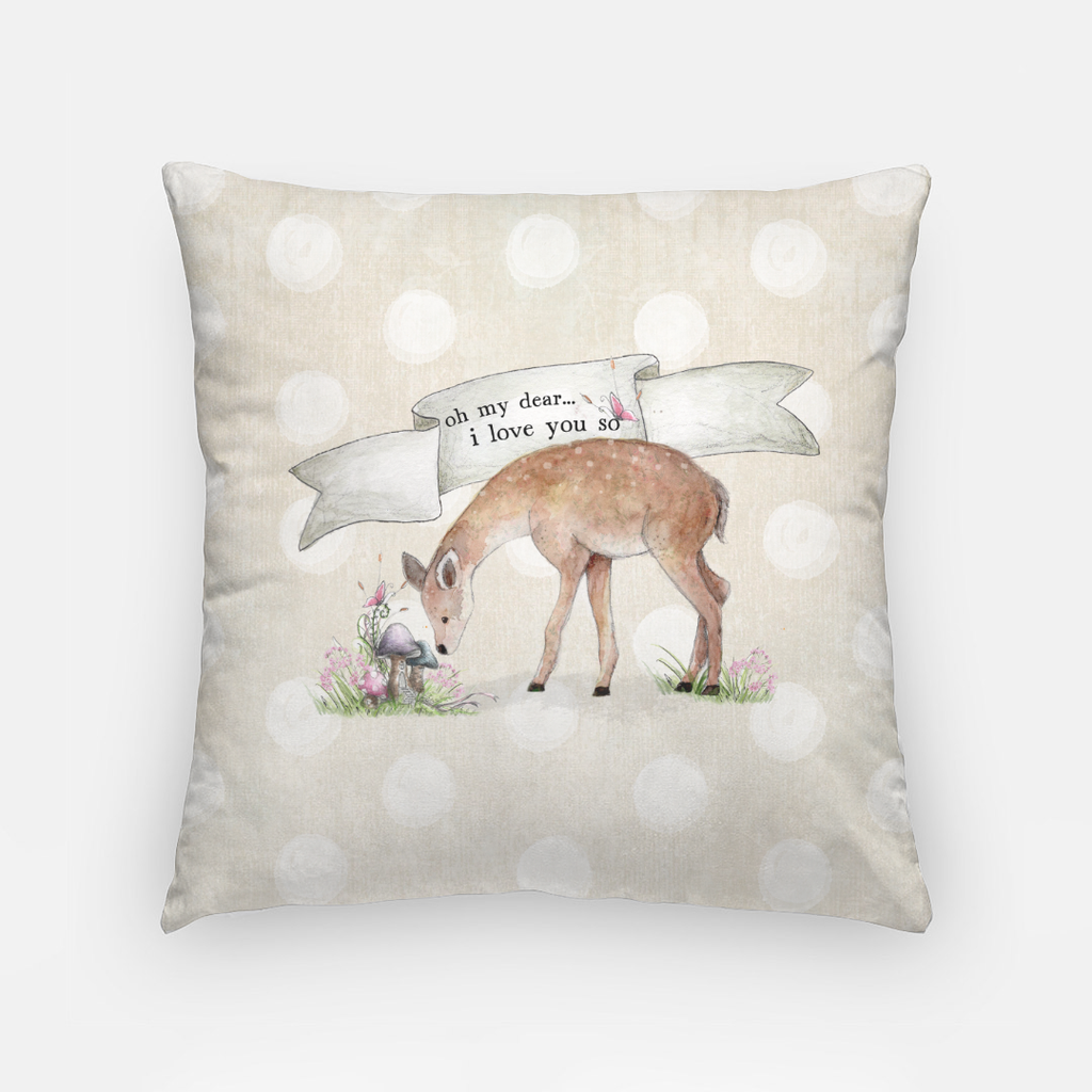 Lil Deer I Love You So Nursery Kids Room Decor Pillow