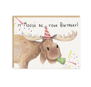 Moose Birthday Party Card