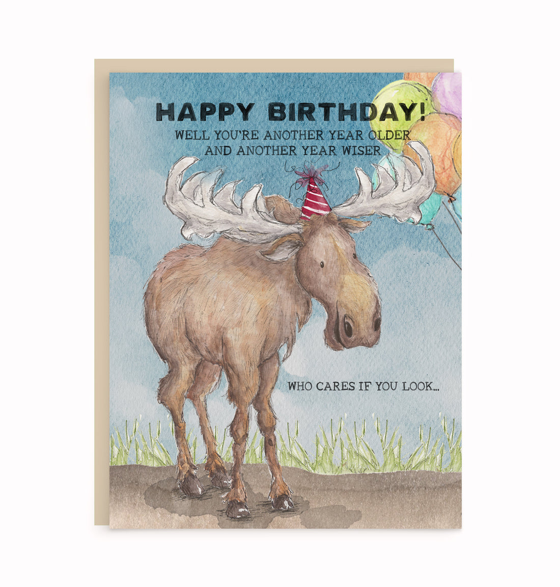 Birthday Moose Greeting Card