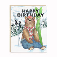 Ski Bear Birthday Card