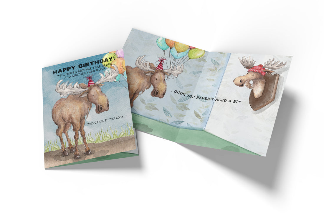 Birthday Moose Greeting Card