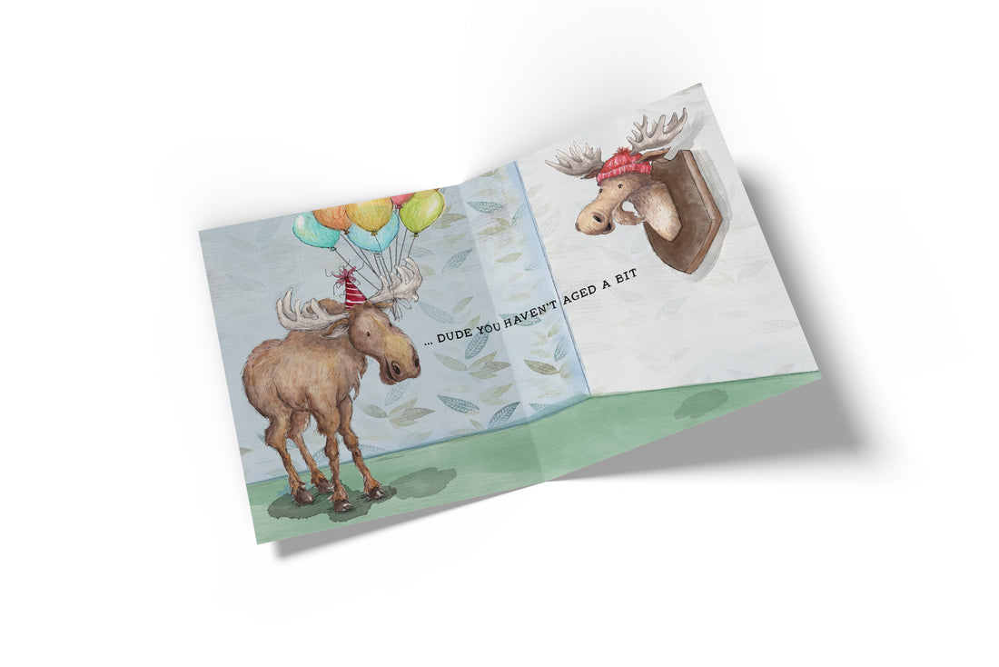 Birthday Moose Greeting Card