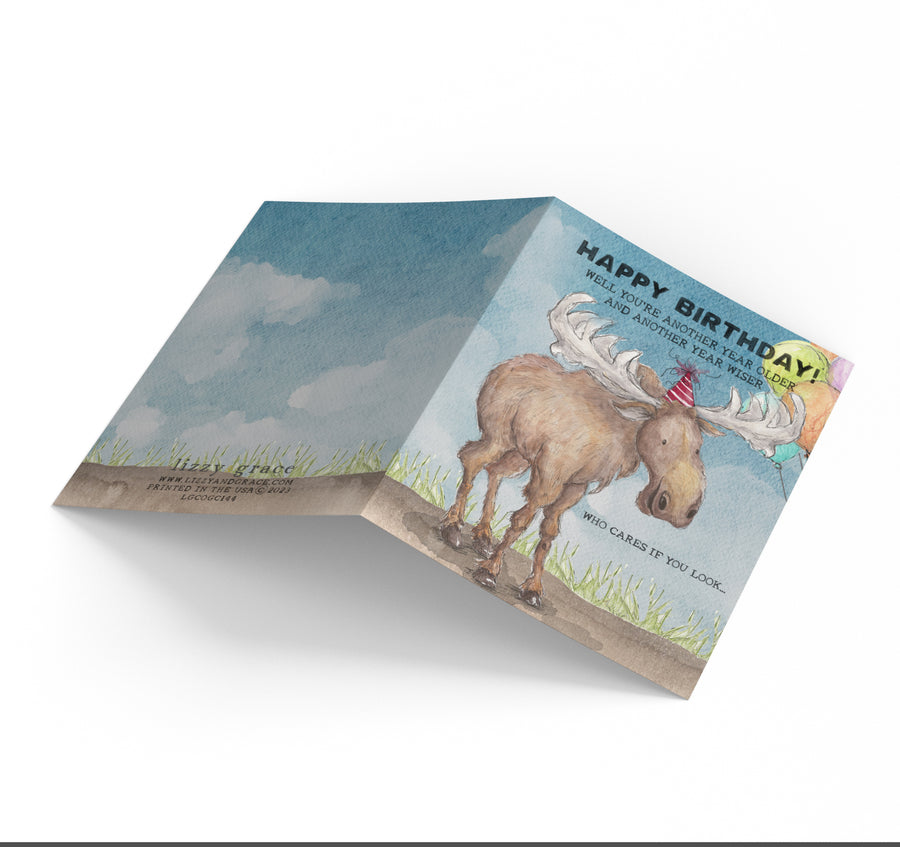 Birthday Moose Greeting Card