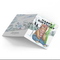 Ski Bear Birthday Card