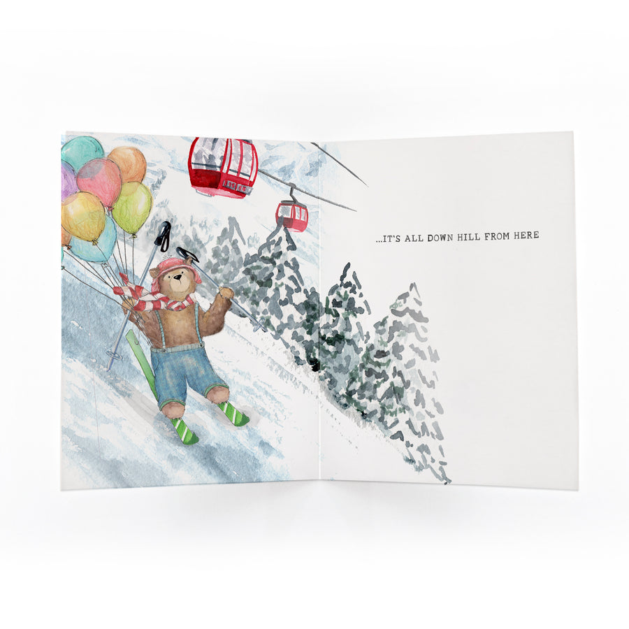 Ski Bear Birthday Card