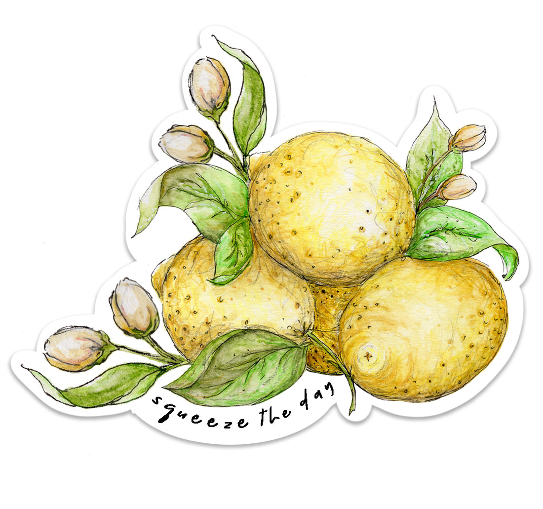 Squeeze The Day Lemon Sticker