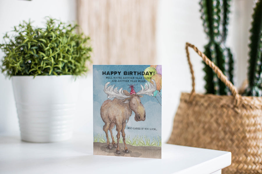 Birthday Moose Greeting Card