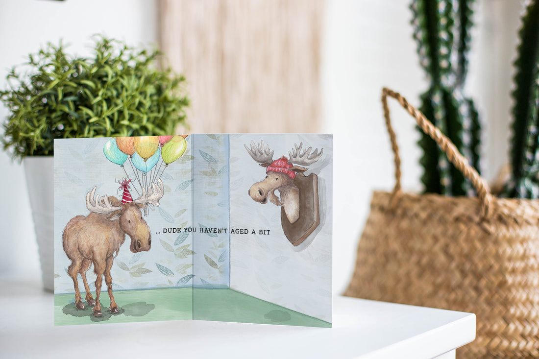 Birthday Moose Greeting Card