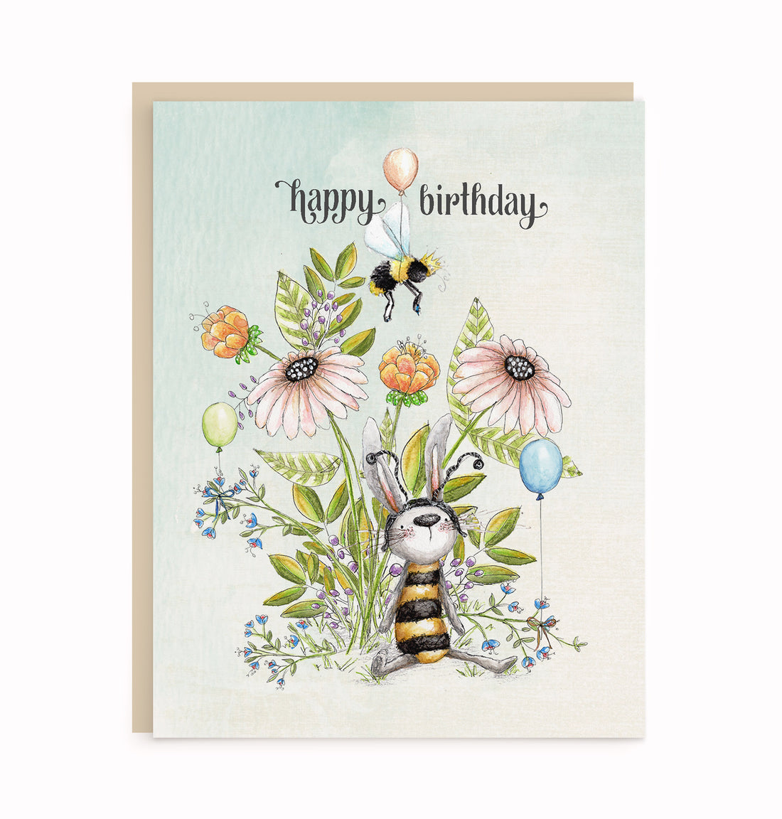 Bumble Bunny Birthday Card