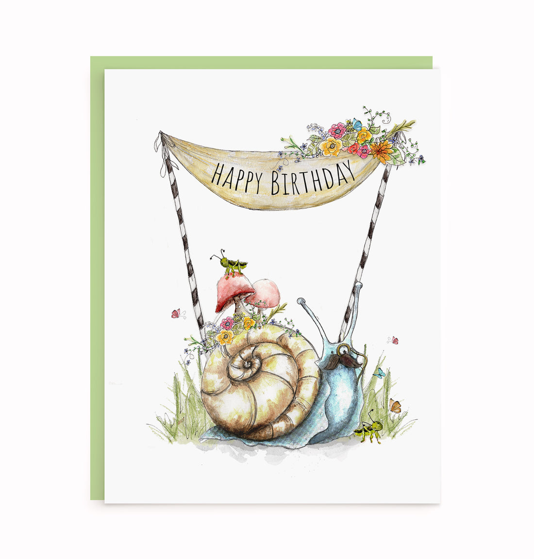 Spring Snail Birthday Card