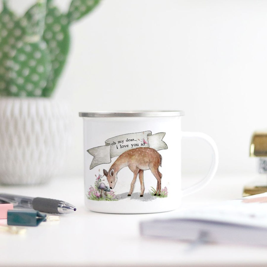 Lil' Deer Woodland Days Vintage Inspired Enamel Mug