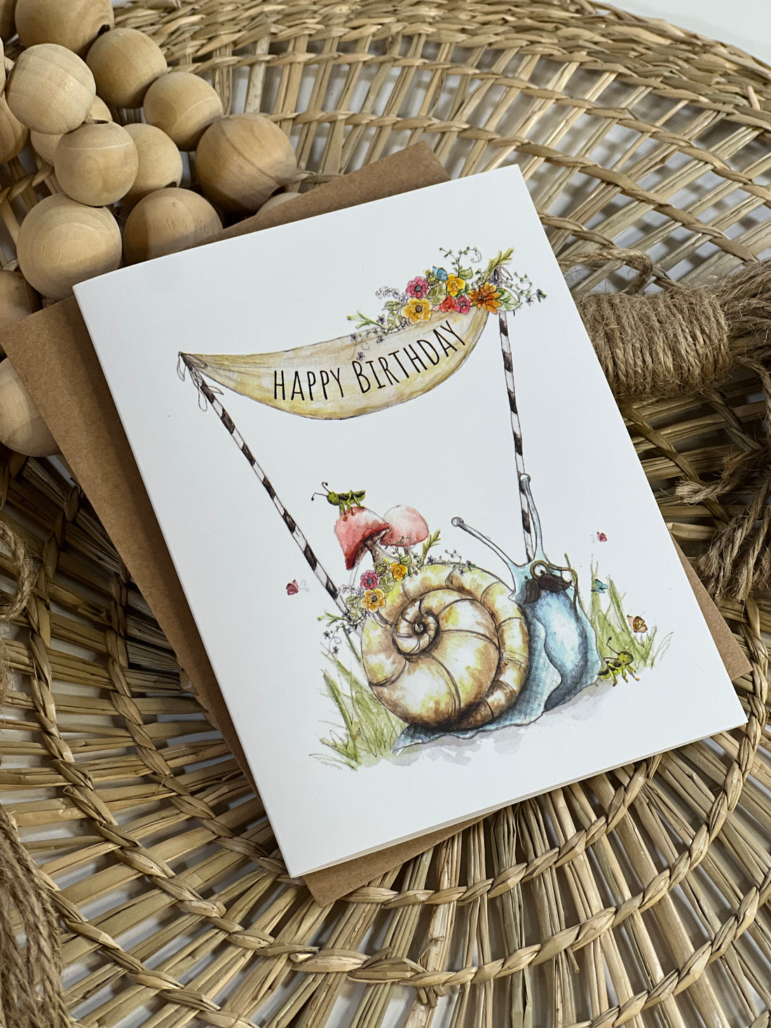 Spring Snail Birthday Card