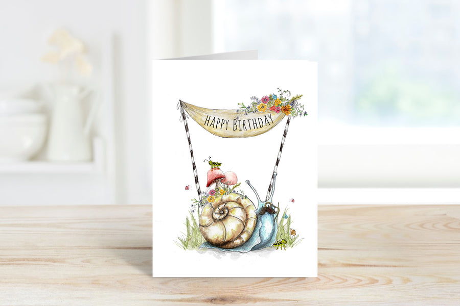 Spring Snail Birthday Card