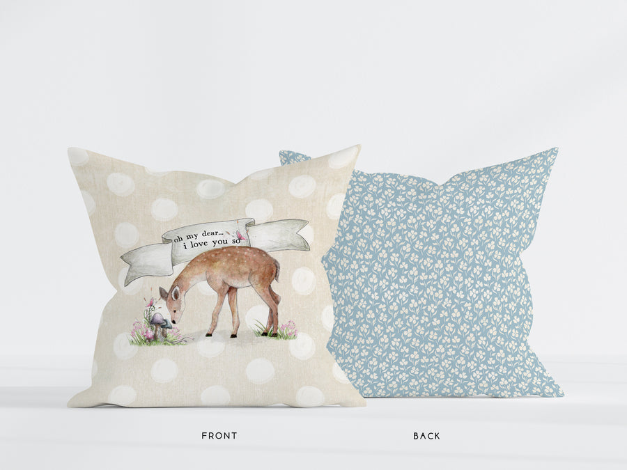 Lil' Deer .. I Love You So Nursery Kids Room Decor Pillow