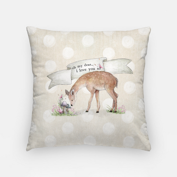 Lil' Deer .. I Love You So Nursery Kids Room Decor Pillow