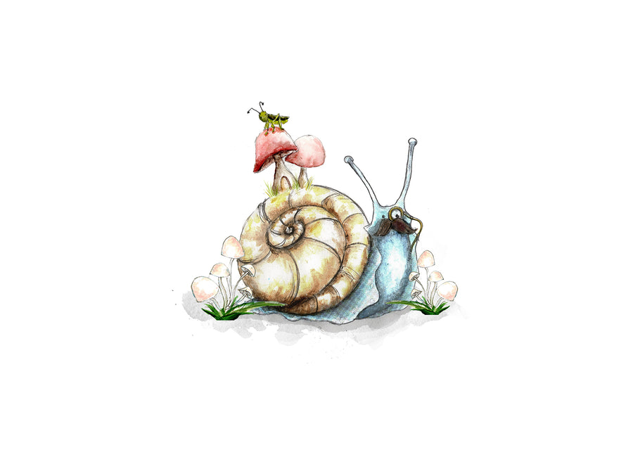 Snail & Grasshopper Print